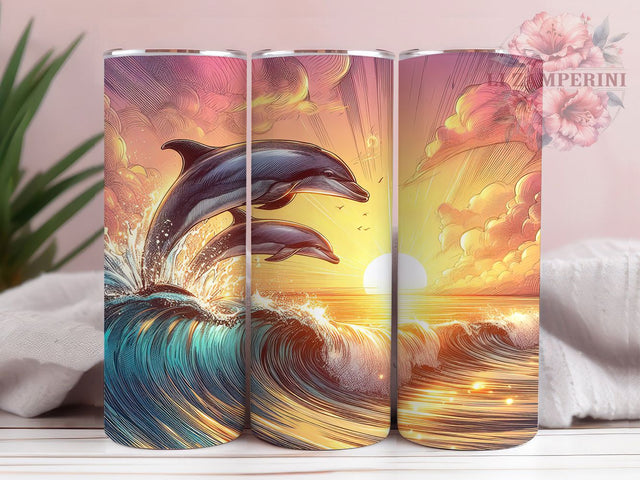 Dolphin Ocean Marine Life Tumbler Wrap, Ocean Tumbler Design, Marine Life Tumbler, 20oz Tumbler Sublimation, Sea Life Tumbler, Digital Tumbler Wrap, Beach Aesthetic Tumbler Sublimation Li Zamperini 