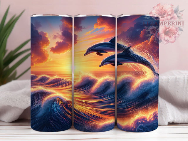 Dolphin Ocean Marine Life Tumbler Wrap, Ocean Tumbler Design, Marine Life Tumbler, 20oz Tumbler Sublimation, Sea Life Tumbler, Digital Tumbler Wrap, Beach Aesthetic Tumbler Sublimation Li Zamperini 