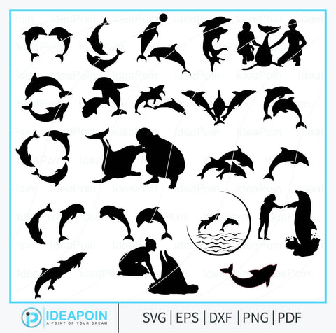 Dolphin silhouette, Dolphin svg, girls loves dolphins, Dolphin Clipart, dolphin vector, Dolphin bundle, girls dolphin, Black dolphin svg, Animal Lover Svg SVG Dinvect 