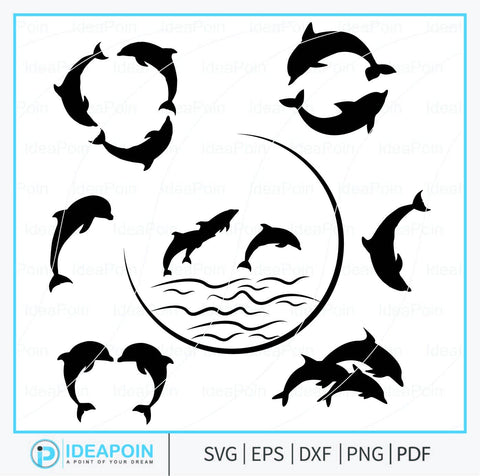 Dolphin silhouette, Dolphin svg, girls loves dolphins, Dolphin Clipart, dolphin vector, Dolphin bundle, girls dolphin, Black dolphin svg, Animal Lover Svg SVG Dinvect 