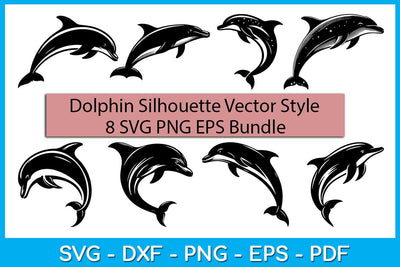 Dolphin Silhouette Vector Style Bundle SVG Creativedesigntee 