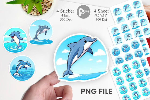 Dolphin Sticker Sublimation artnoy 