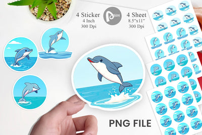 Dolphin Sticker Sublimation artnoy 