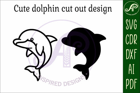 Dolphin two layer cut out laser cut wall art SVG APInspireddesigns 