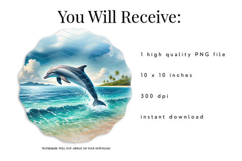 Dolphin Wind Spinner PNG Sublimation Design Sublimation BijouBay 