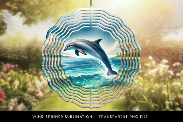 Dolphin Wind Spinner PNG Sublimation Design Sublimation BijouBay 