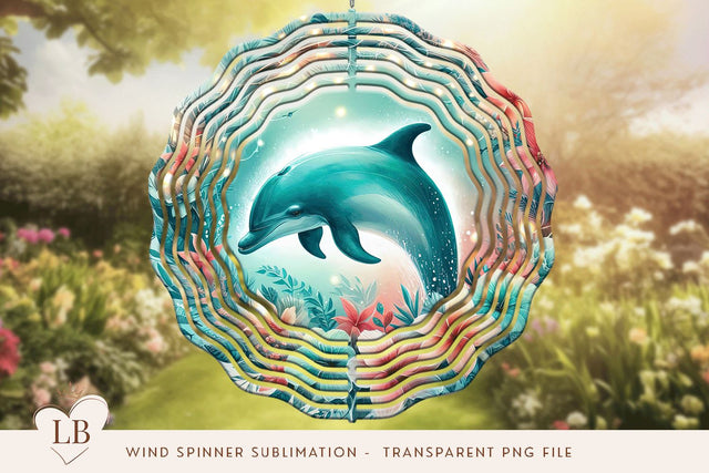 Dolphin Wind Spinner Sublimation PNG Sublimation BijouBay 