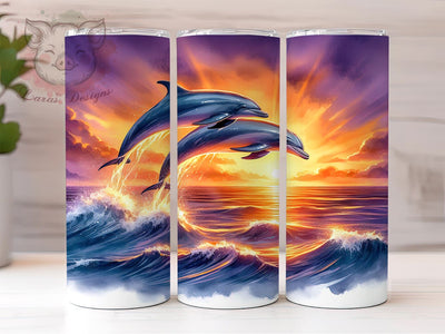 Dolphins 20 oz Skinny Tumbler Sublimation Design, Straight & Tapered Tumbler Png, Ocean Life Tumbler Png, Digital Download PNG Sublimation Lara' s Designs 
