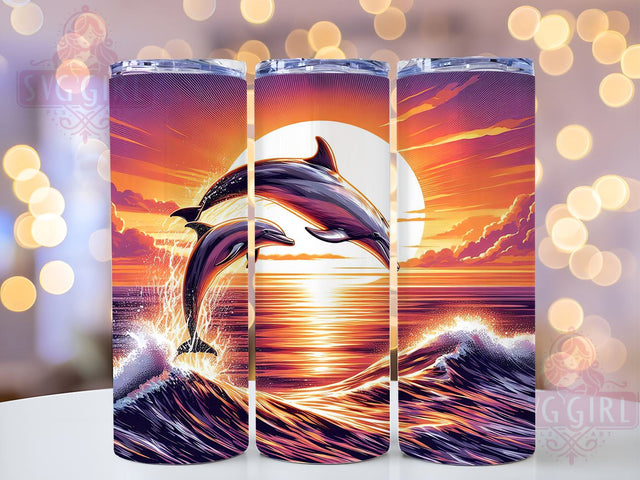 Dolphins 20oz Tumbler Wrap Sublimation Design, Straight Tapered Tumbler Wrap, Summer Ocean Tumbler Png, Instant Digital Download Sublimation SvggirlplusArt 