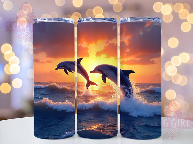 Dolphins 20oz Tumbler Wrap Sublimation Design, Straight Tapered Tumbler Wrap, Summer Ocean Tumbler Png, Instant Digital Download Sublimation SvggirlplusArt 