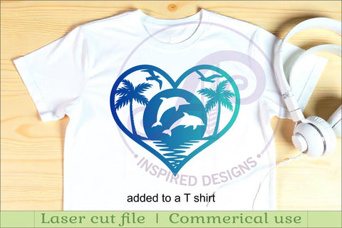 Dolphins heart wall sign, SVG file. SVG APInspireddesigns 