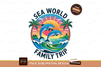 Dolphins In Ocean Scene Family Trip Sublimation Designangry 