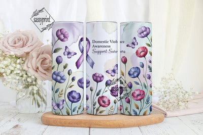Domestic Violence Awareness Tumbler Wrap Sublimation sassyprint 