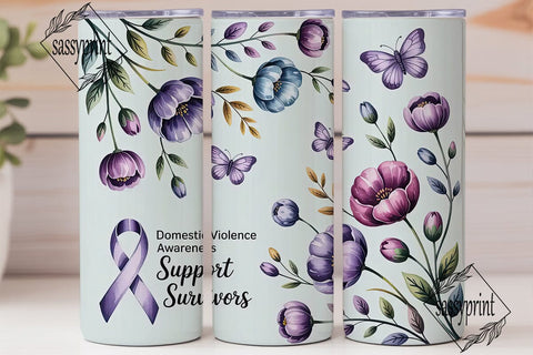 Domestic Violence Awareness Tumbler Wrap Sublimation sassyprint 