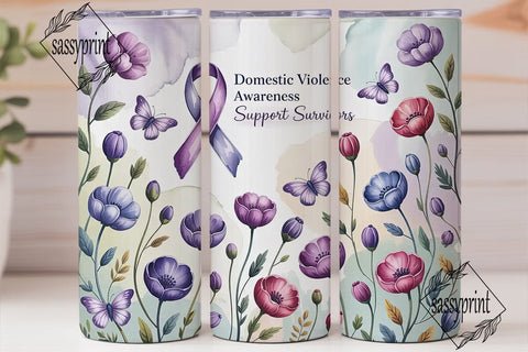 Domestic Violence Awareness Tumbler Wrap Sublimation sassyprint 