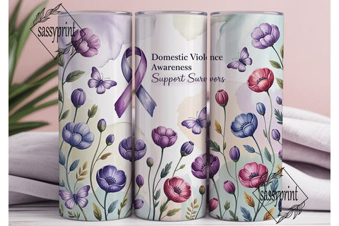 Domestic Violence Awareness Tumbler Wrap Sublimation sassyprint 