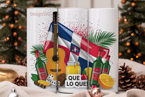 Dominican Fiesta 20oz Tumbler Wrap Sublimation DesignSVG 