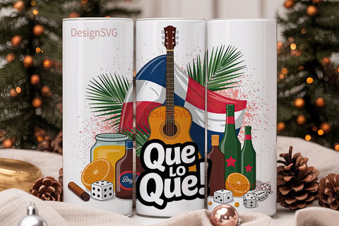 Dominican Fiesta 20oz Tumbler Wrap Sublimation DesignSVG 