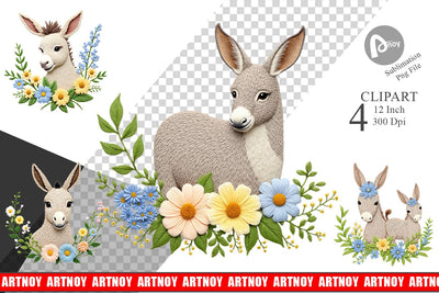 Donkey Embroidery Clipart Sublimation artnoy 
