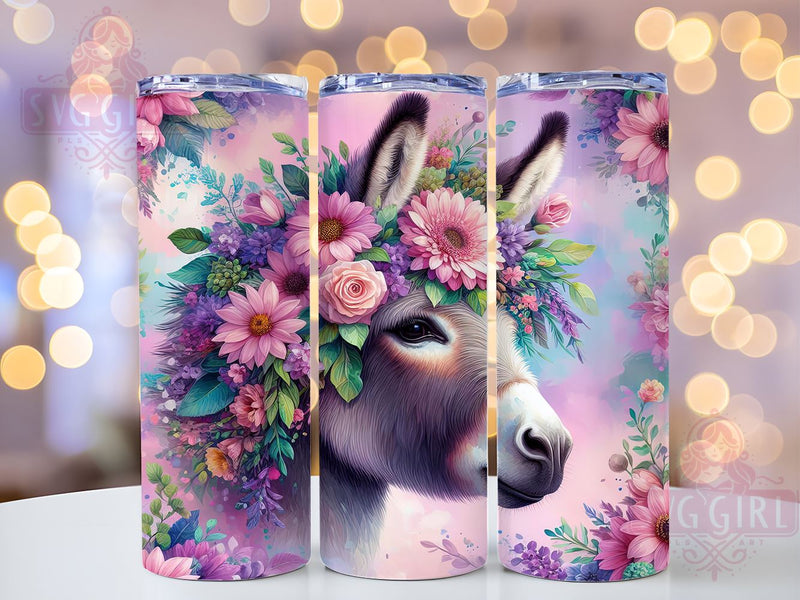 Donkey Tumbler Wrap, Just A Girl Who Loves Donkeys, 20oz Sublimation, Cute Donkey Design, Animal Lover Tumbler, Fun Drinkware, Donkey Lover Gift Sublimation SvggirlplusArt 