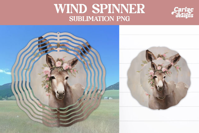 Donkey Wind Spinner Sublimation Design Sublimation Carla C Designs 
