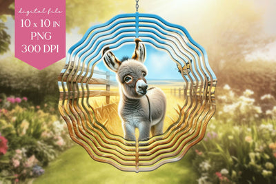 Donkey Wind Spinner Sublimation PNG 10x10 Sublimation BijouBay 