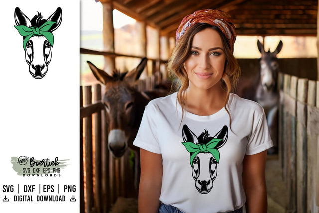 Donkey with bandana, SVG file SVG Boertiek 