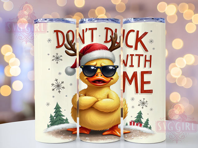 Don't Duck With Me Tumbler, Funny Duck Design, 20 oz Tumbler Wrap, Digital Download, Sublimation PNG, Quirky Gift, Animal Humor Decor, Cute Duck Decor Sublimation SvggirlplusArt 