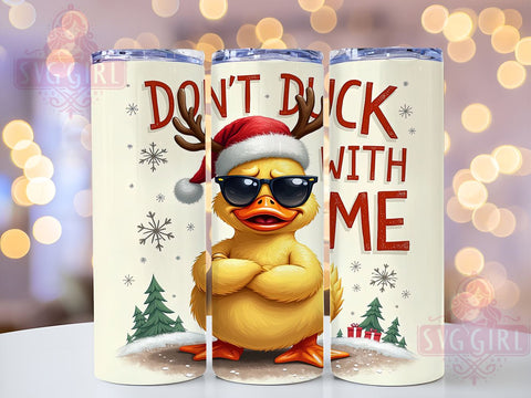 Don't Duck With Me Tumbler, Funny Duck Design, 20 oz Tumbler Wrap, Digital Download, Sublimation PNG, Quirky Gift, Animal Humor Decor, Cute Duck Decor Sublimation SvggirlplusArt 