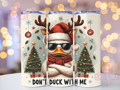 Don't Duck With Me Tumbler, Funny Duck Design, 20 oz Tumbler Wrap, Digital Download, Sublimation PNG, Quirky Gift, Duck Humor Decor, Cute Animal Tumbler Sublimation SvggirlplusArt 