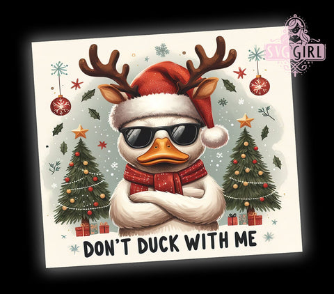 Don't Duck With Me Tumbler, Funny Duck Design, 20 oz Tumbler Wrap, Digital Download, Sublimation PNG, Quirky Gift, Duck Humor Decor, Cute Animal Tumbler Sublimation SvggirlplusArt 