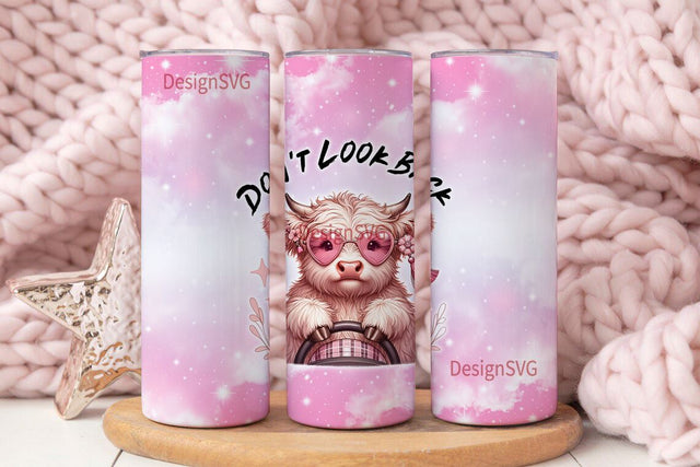 Don't Look Back 20 oz Skinny Tumbler Wrap Sublimation Design Digital Download PNG Sublimation DesignSVG 