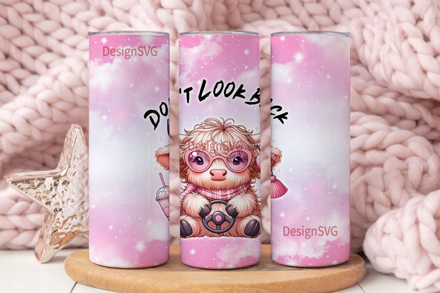 Don't Look Back 20 oz Skinny Tumbler Wrap Sublimation Design Digital Download PNG Sublimation DesignSVG 