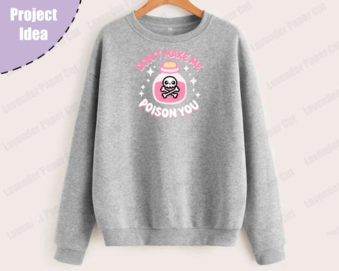 Don't Make Me Poison You Potion Bottle SVG, PNG, Clipart for Sublimation, Cricut and Silhouette, Kawaii Pink SVG Lavender Paper Cut 