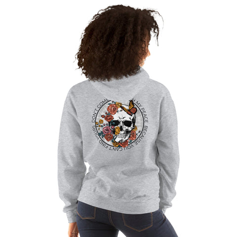 Don't Mess With My Peace | Edgy Skull Halloween Hoodie Physical Crafting After Dark Sport Grey S 