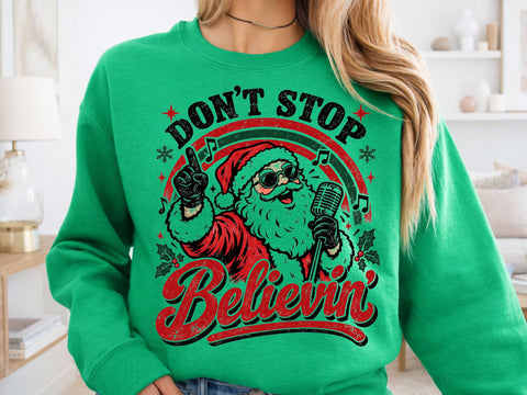 Don't Stop Believin' Santa Christmas PNG SVG DesignDestine 