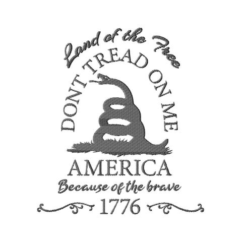 Don't Tread on Me Embroidery Designs - Gadsden Flag Embroidery, Patriotic Snake Embroidery, Instant Digital Download Embroidery/Applique DESIGNS HappyDesignStudio 