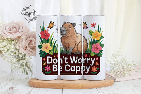 Don't Worry Be Cappy 20oz Tumbler Wrap Sublimation sassyprint 
