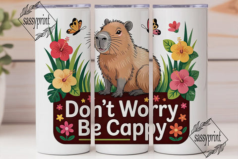 Don't Worry Be Cappy 20oz Tumbler Wrap Sublimation sassyprint 
