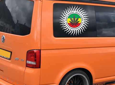 Don't Worry - Happy Cannabis Leaf Sublimation Sublimation Karma Genie Graphics 