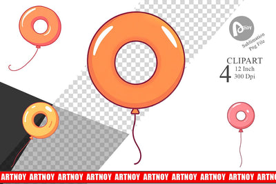 Donut Balloon Clipart Sublimation artnoy 
