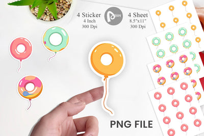 Donut Balloon Sticker Sublimation artnoy 