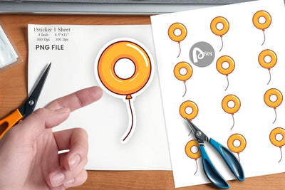 Donut Balloon Sticker Sublimation artnoy 