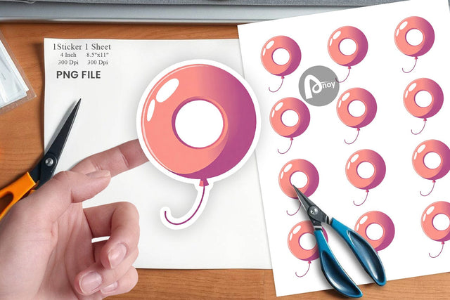 Donut Balloon Sticker Sublimation artnoy 