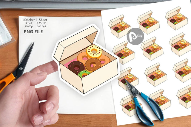 Donut Box Sticker Sublimation artnoy 