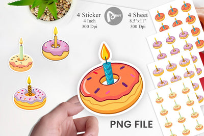 Donut Candle Sticker Sublimation artnoy 