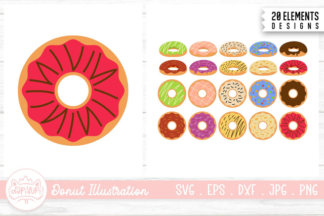 Donut Clipart Bundle SVG dapiyupi store 