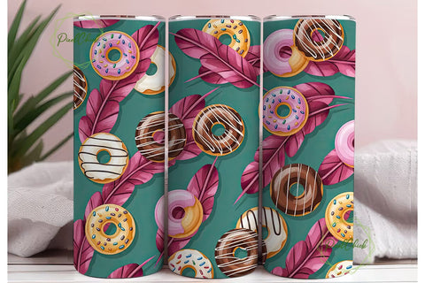 Donut Delight 20oz Tumbler Wrap Sublimation PixelChick 