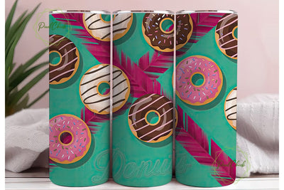 Donut Delight 20oz Tumbler Wrap Sublimation PixelChick 