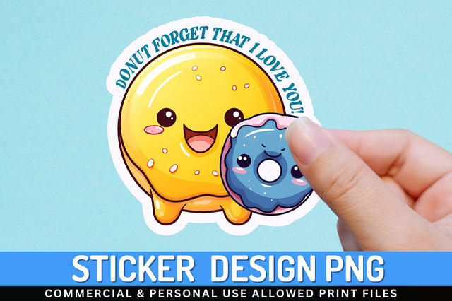 Donut forget Sticker Design Sublimation Regulrcrative 